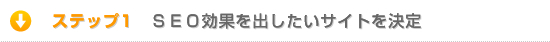 ステップ1. ＳＥＯ効果を出したいサイトを決定